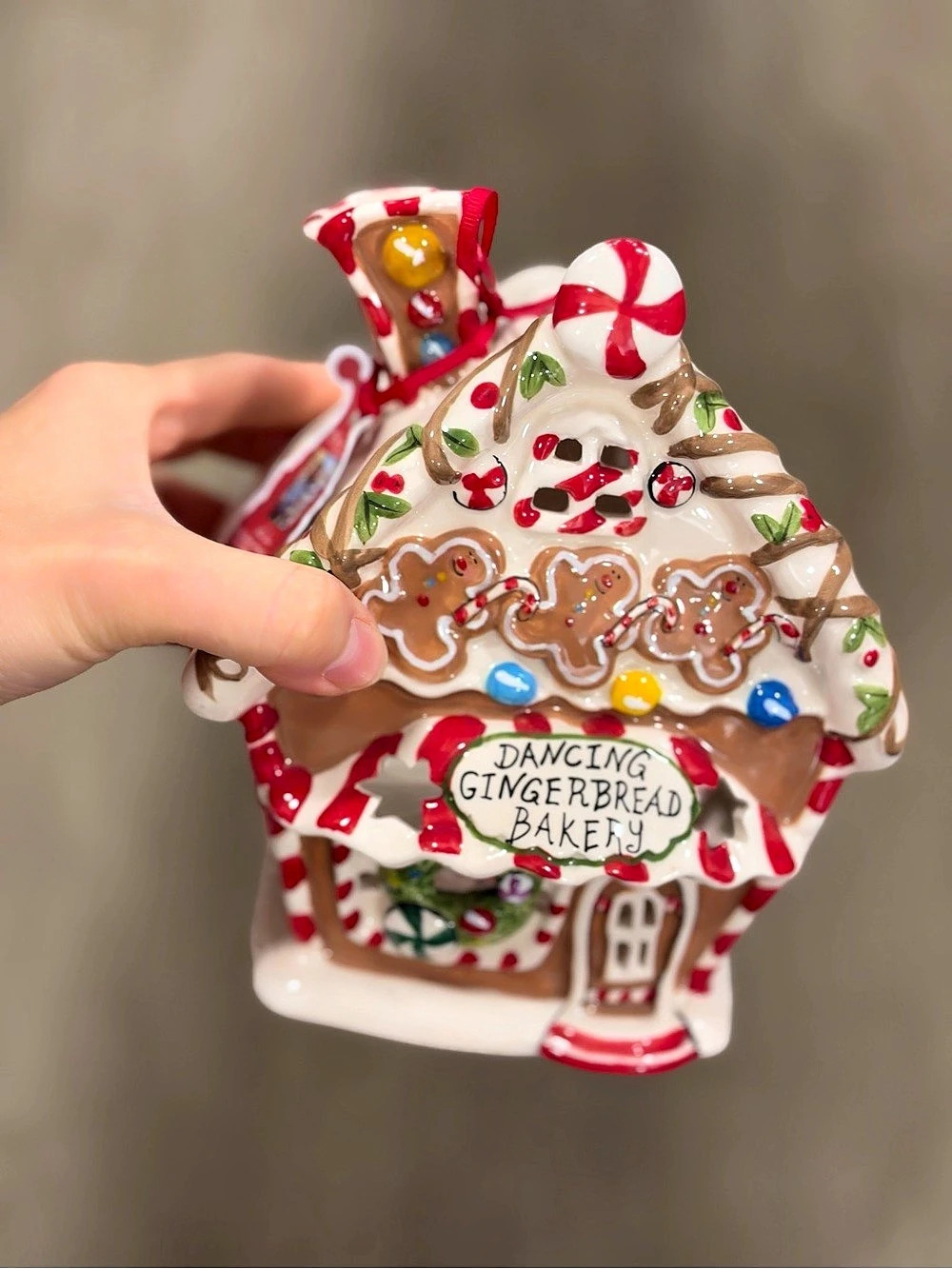 Blue Sky Clayworks Dancing Gingerbread Bakery Candle House